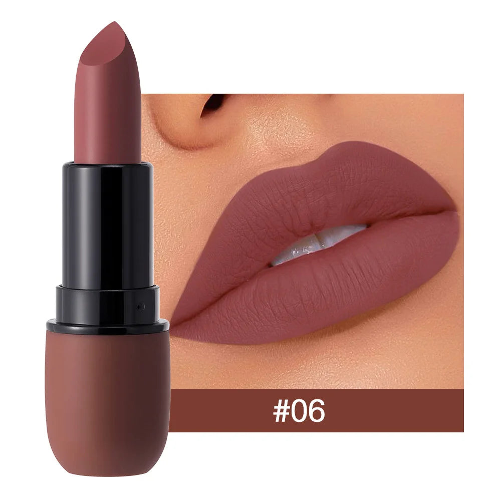 Rouge à lèvres mat 6 couleurs : coloris velours, maquillage pour les lèvres lisse, imperméable et longue durée