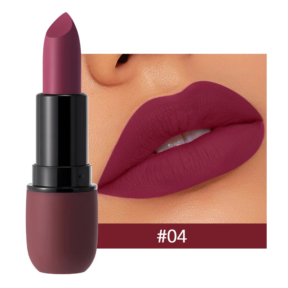 Rouge à lèvres mat 6 couleurs : coloris velours, maquillage pour les lèvres lisse, imperméable et longue durée