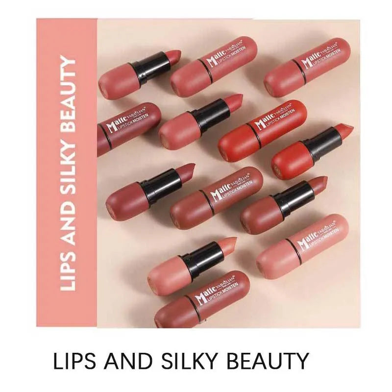 Rouge à lèvres mat 6 couleurs : coloris velours, maquillage pour les lèvres lisse, imperméable et longue durée