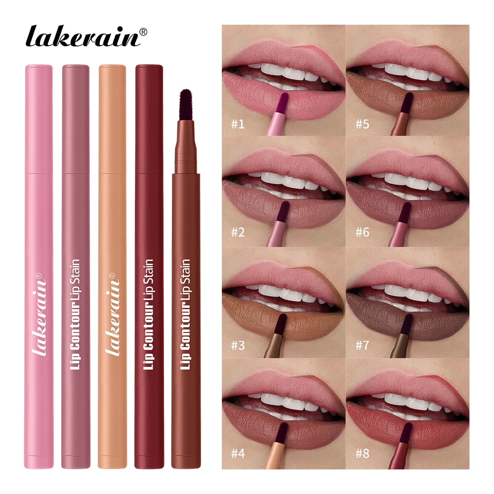 Stylo antiadhésif 2 en 1 pour Contour des lèvres, tasse antiadhésive anti-taches, maquillage hydratant pour les lèvres, cosmétique, pointe double face, teinture et doublure