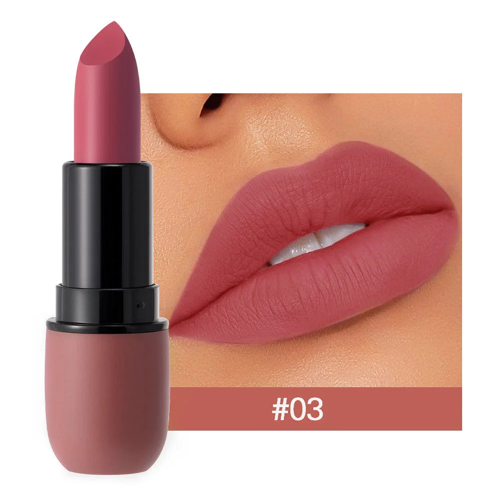 Rouge à lèvres mat 6 couleurs : coloris velours, maquillage pour les lèvres lisse, imperméable et longue durée