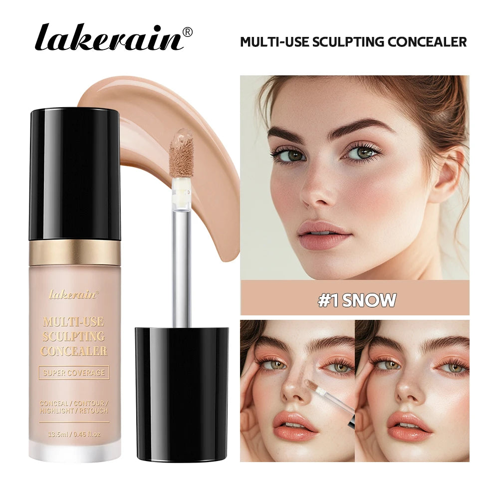 Lakerain – correcteur imperméable, 5 couleurs, fond de teint mat, haute couverture, contrôle de l'huile, pour cicatrices d'acné et cernes, cosmétiques