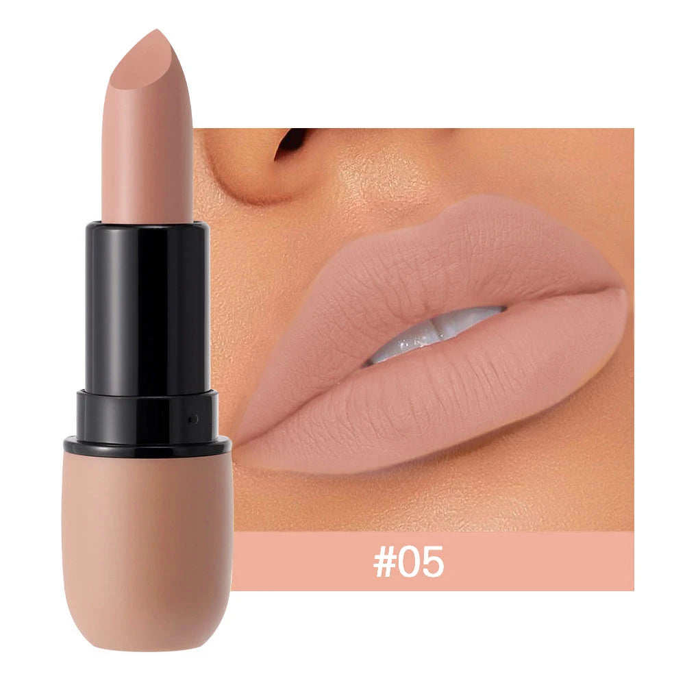 Rouge à lèvres mat 6 couleurs : coloris velours, maquillage pour les lèvres lisse, imperméable et longue durée